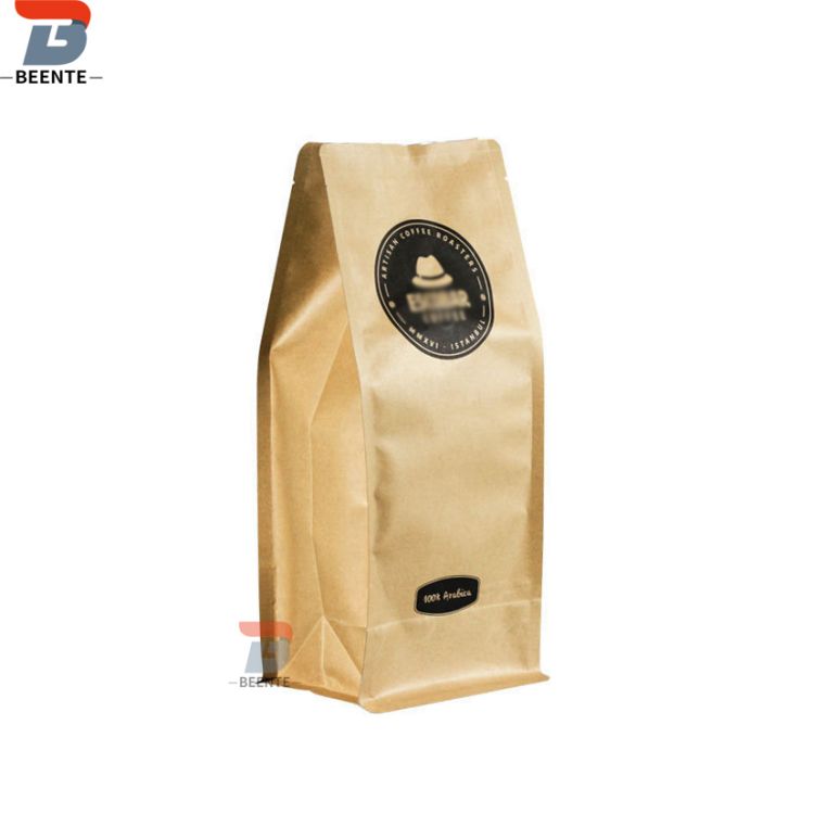Coffee bean package at Kraft coffee bag na may balbula